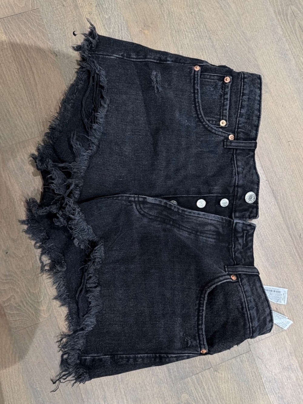 Zara black denim shorts